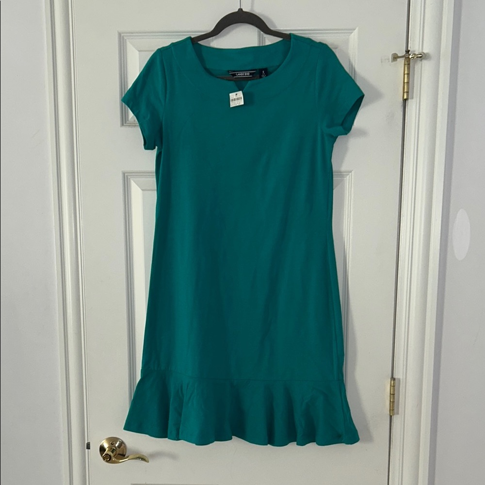Teal Dress with Ruffle Hem. BRAND NEW!